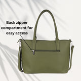 Women’s Premium Tote Handbag with Detachable Crossbody Strap – Green & Black