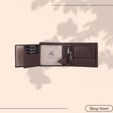 LONDON ALLEY Rakhi Gift Hamper for Brother - Classic Brown Men's Leather Wallet, Keyring and Rakhi Combo Gift Set for Brother/Mens.