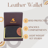 LONDON ALLEY Astor Vintage Men's Leather Wallet | RFID Protected | 6 Card Slots | Gift Box included.