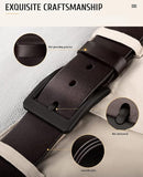 LONDON ALLEY Smooth Leather Belt for Men | Classic design for both formal and casual wear | Adjustable waistband upto 46 inches.