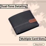 LONDON ALLEY Ash Classic Black Leather Wallet, Keyring & Pen Combo Gift Hamper for Men