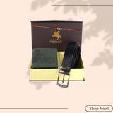 LONDON ALLEY Rakhi Gift Hamper - Harley Vintage Tan Leather Wallet, Reversable Brown/Black Belt & Traditional Rakhi Combo Gift Box for Men