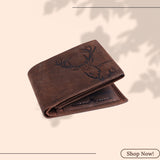 LONDON ALLEY Elk Vintage Brown RFID Blocking Men's Leather Wallet