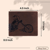 LONDON ALLEY Biker Vintage Brown Leather Wallet for Men.