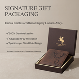 LONDON ALLEY Elk RFID Blocking Vintage Men's Leather Wallet