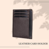 LONDON ALLEY Brown Leather Card Case for Men