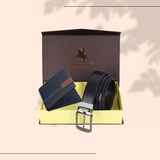 London Alley Swiss Premium Wallet & Reversible Belt Gift Set for Men