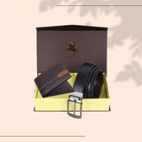 London Alley Swiss Premium Wallet & Reversible Belt Gift Set for Men
