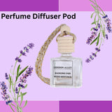 London Alley Car Perfume Hanging Pod | Lavender Fragrance Oils in Glass Bottle with Wooden Diffuser Lid | Interior car perfumes and fresheners | Air Freshener to Freshen'up Your Car.