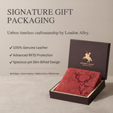 LONDON ALLEY Elk RFID Blocking Vintage Men's Leather Wallet