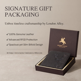 LONDON ALLEY Elk RFID Blocking Vintage Men's Leather Wallet