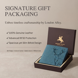 LONDON ALLEY Elk RFID Blocking Vintage Men's Leather Wallet