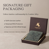 LONDON ALLEY Elk RFID Blocking Vintage Men's Leather Wallet