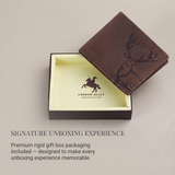LONDON ALLEY Elk RFID Blocking Vintage Men's Leather Wallet