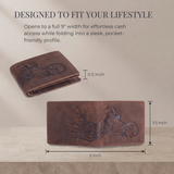 LONDON ALLEY Biker Vintage Brown Leather Wallet for Men with 3 card slots.