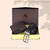 London Alley Premium Wallet & Reversible Belt Gift Set for Men