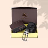 London Alley Premium Wallet & Reversible Belt Gift Set for Men