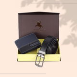 London Alley Premium Wallet & Reversible Belt Gift Set for Men