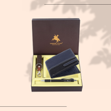 London Alley Premium Men's Wallet Combo – Wallet, Keychain & Pen