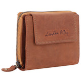 LONDON ALLEY Diva Tan Ladies Card Case with Multiple card slots and zippered compartments.