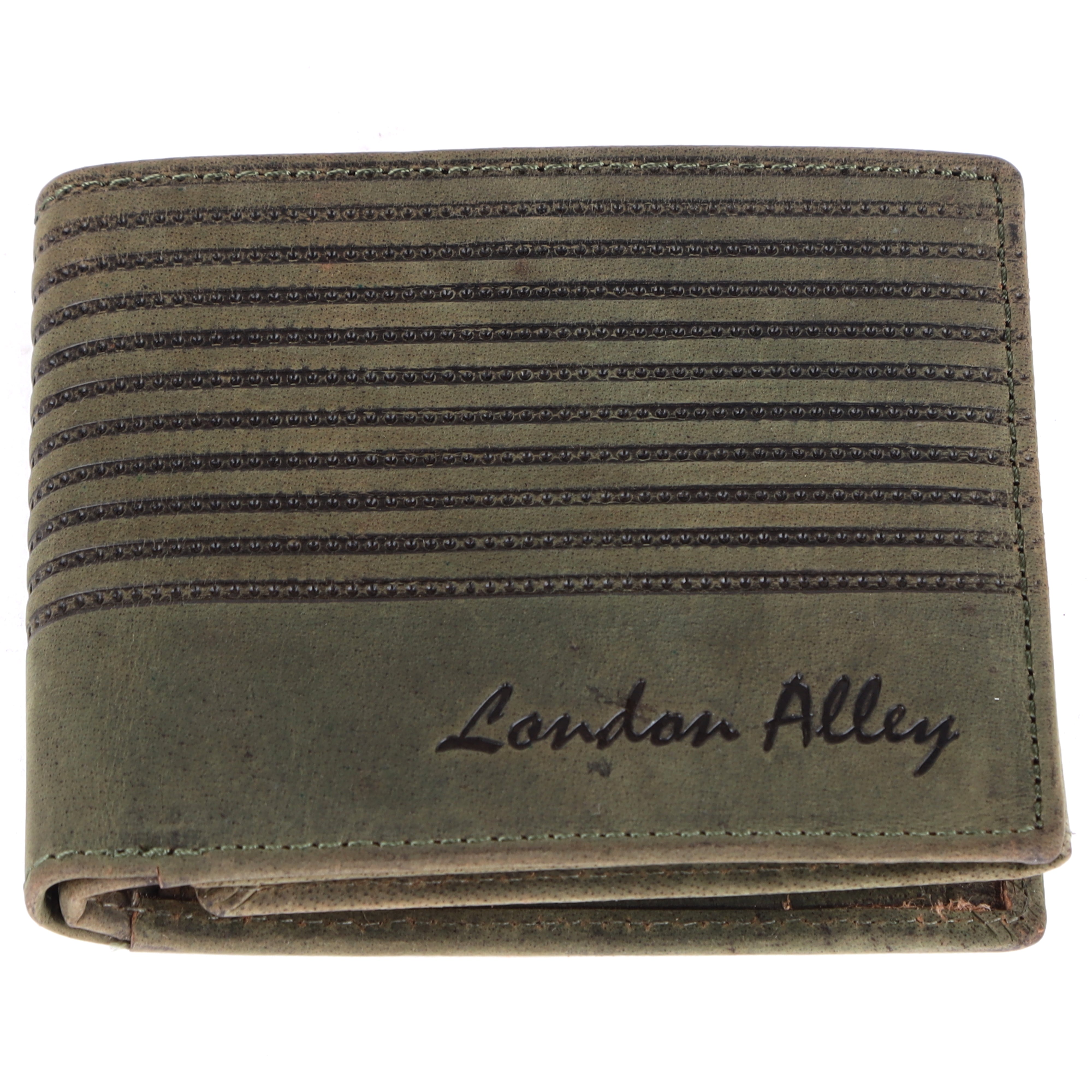 LONDON ALLEY Drake Vintage Green Men's Leather Wallet