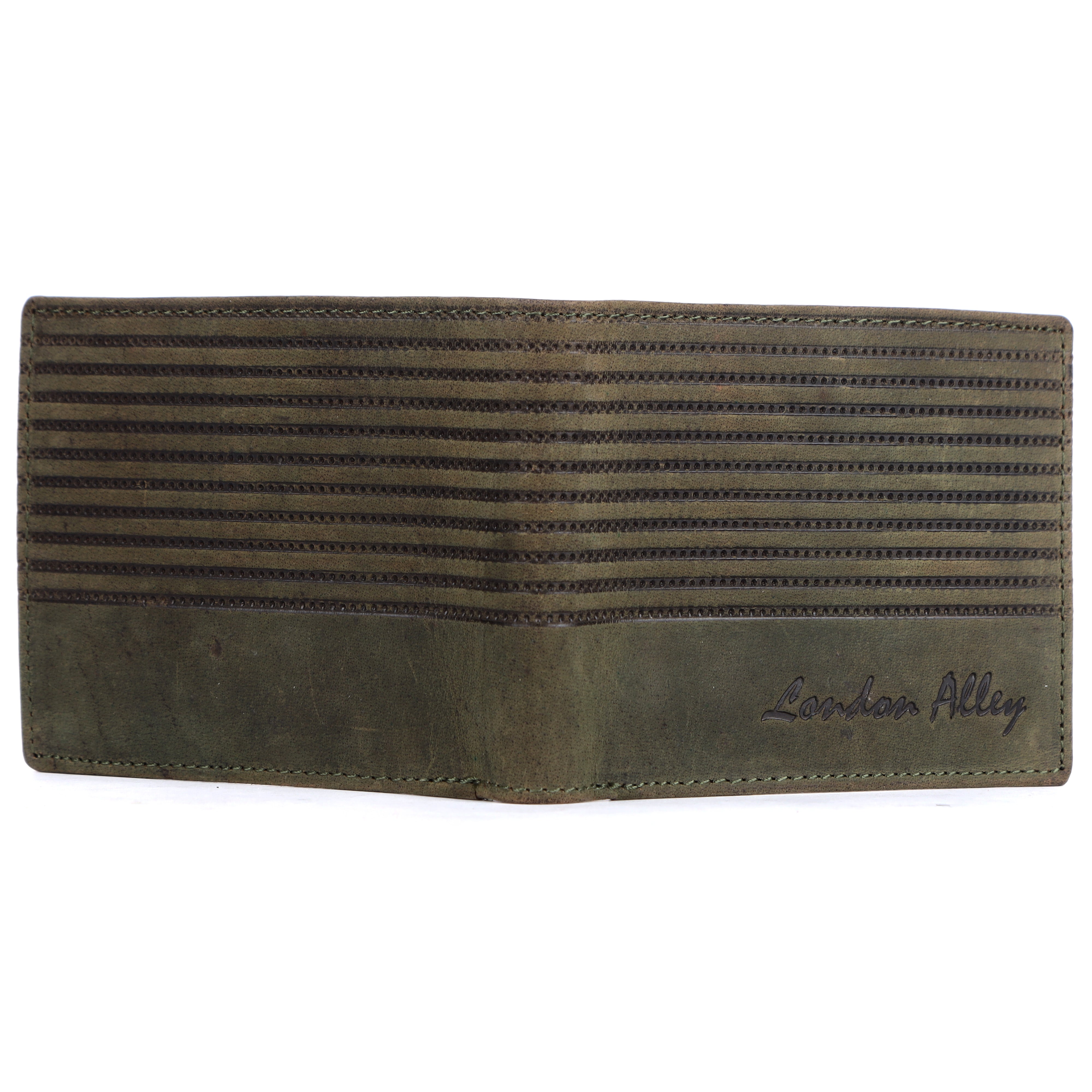 LONDON ALLEY Drake Vintage Green Men's Leather Wallet