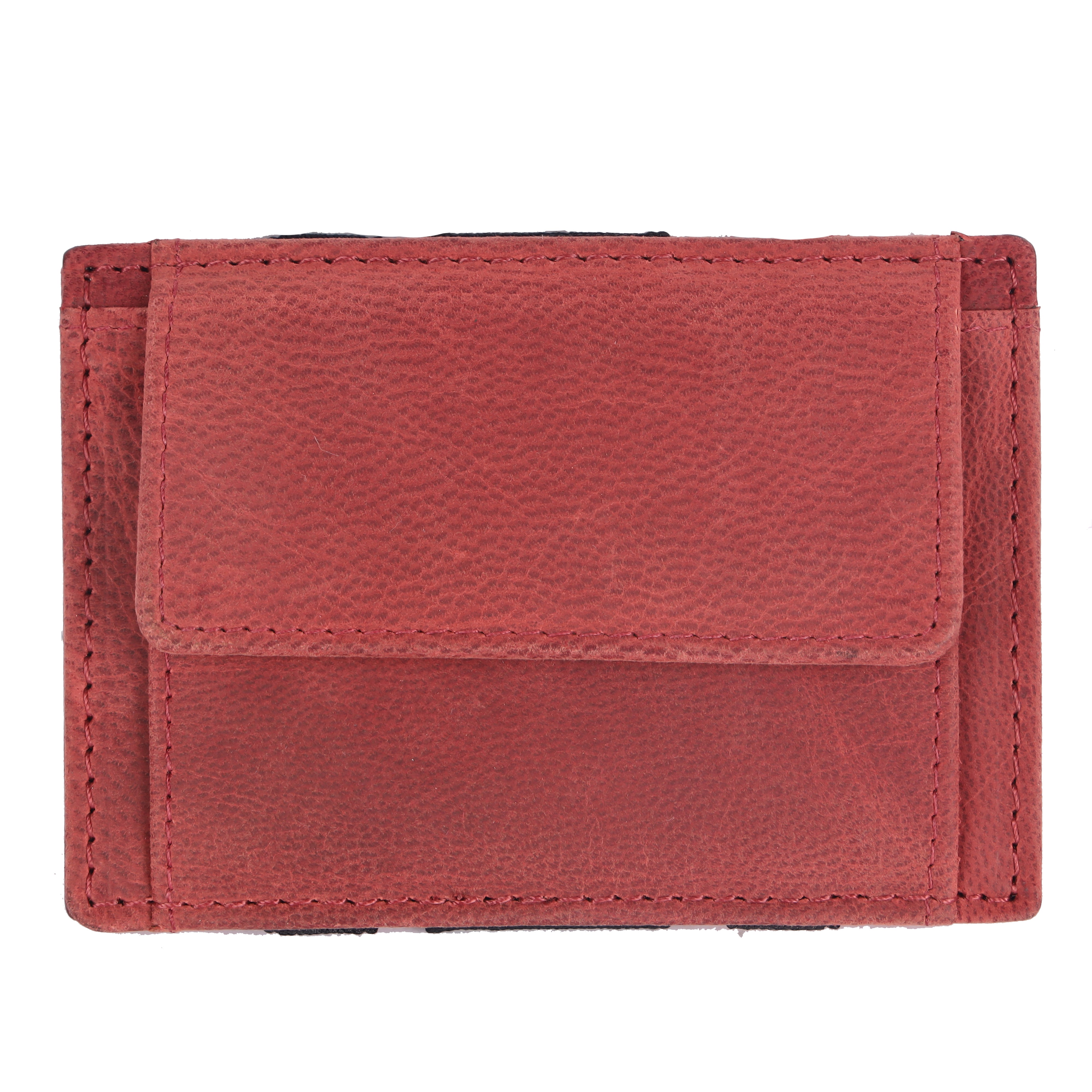 LONDON ALLEY Vintage Red Leather Magic Wallet for Men with Card Slots and Coin Pocket