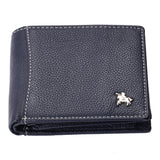 London Alley Berlin Navy Blue Leather Wallet For Men, 6 Card Slot | RFID Blocking