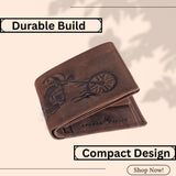 LONDON ALLEY Biker Vintage Brown Leather Wallet for Men.