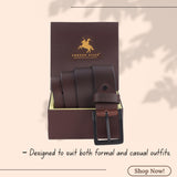 LONDON ALLEY Smooth Leather Belt for Men | Classic design for both formal and casual wear | Adjustable waistband upto 46 inches.