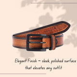 LONDON ALLEY Leather Belt for Men | Classic design for both formal and casual wear | Adjustable waistband upto 46 inches | Classic Dual Finish Leather belt