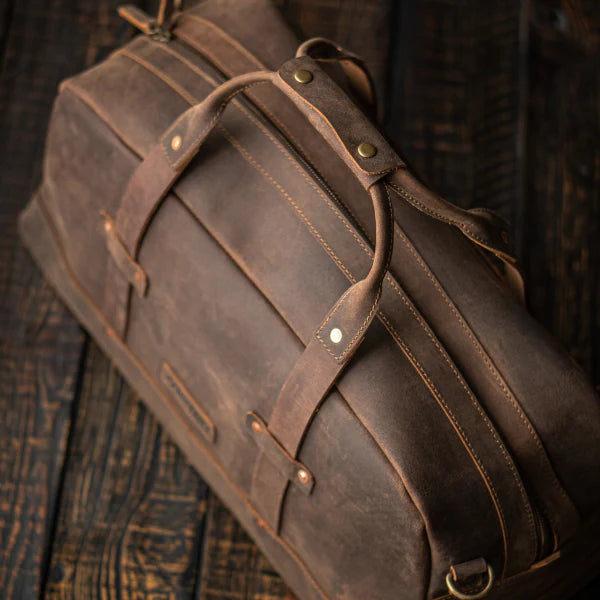 London Alley Vintage Brown Duffle Bag