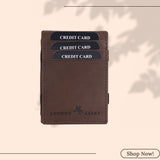 LONDON ALLEY Vintage Brown Leather Magic Wallet for Men with Card Slots and Coin Pocket (Copy) (Copy)