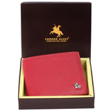 LONDON ALLEY Aston Red Leather  Wallet | RFID Protected | Classic Leather Wallet