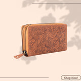 LONDON ALLEY Ana Tan Clutch | Ladies Purse with Card holders | Floral printed design. (Copy)