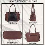 Women’s Premium Tote Handbag with Detachable Crossbody Strap – Brown & Black