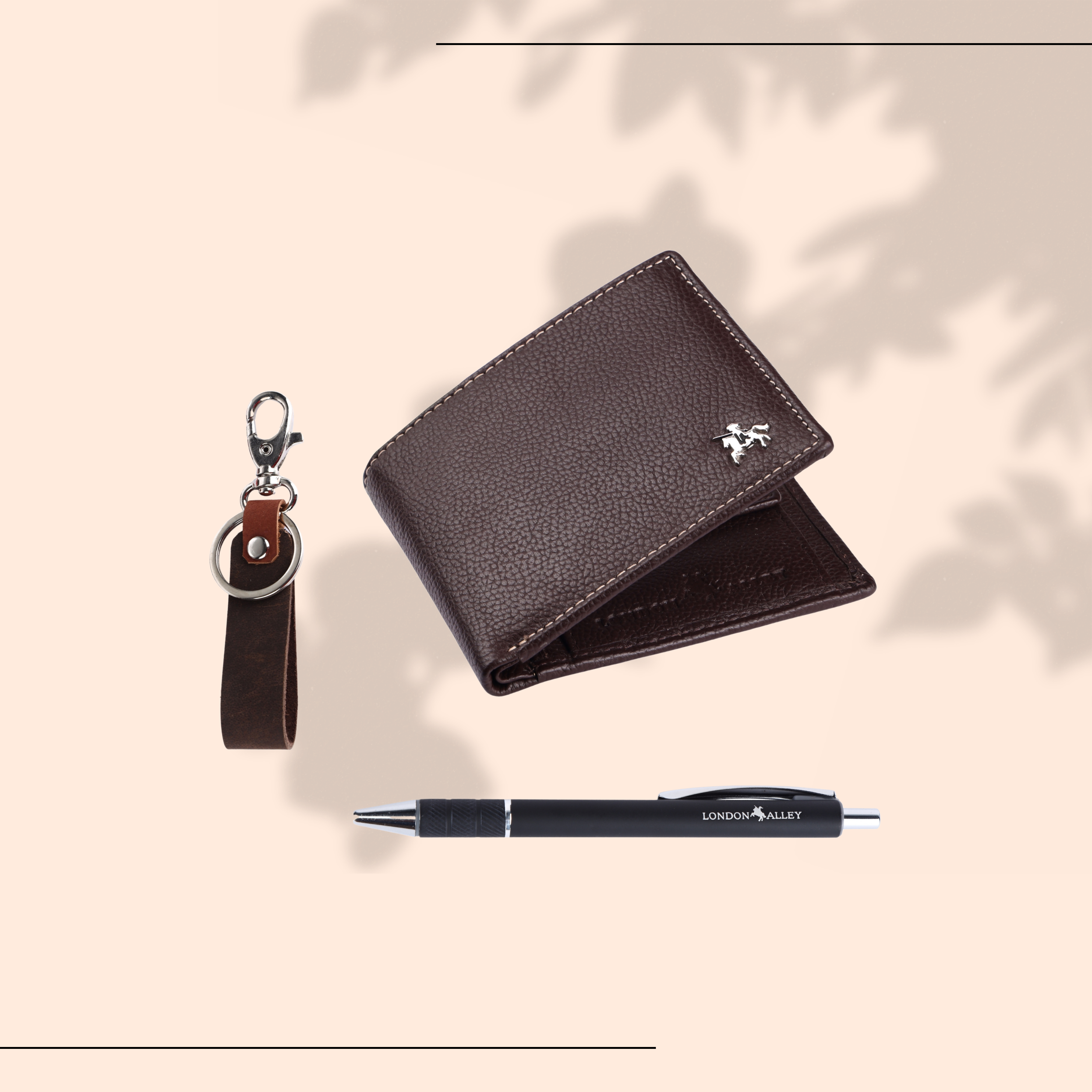 London Alley Premium Wallet Gift Set – 8 Card Slots, Keychain & Pen