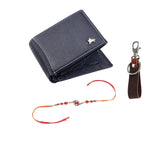 LONDON ALLEY Rakhi Gift Hamper for Brother - Classic brown Men's Leather Wallet, Keyring and Rakhi Combo Gift Set for Brother/Mens.