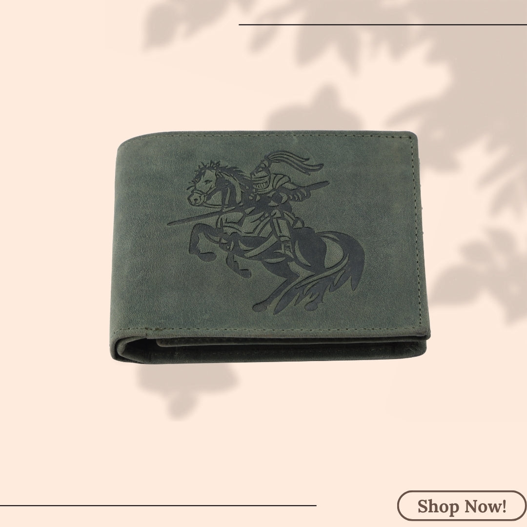 LONDON ALLEY Sparta Vintage Green RFID Blocking Men's Leather Wallet