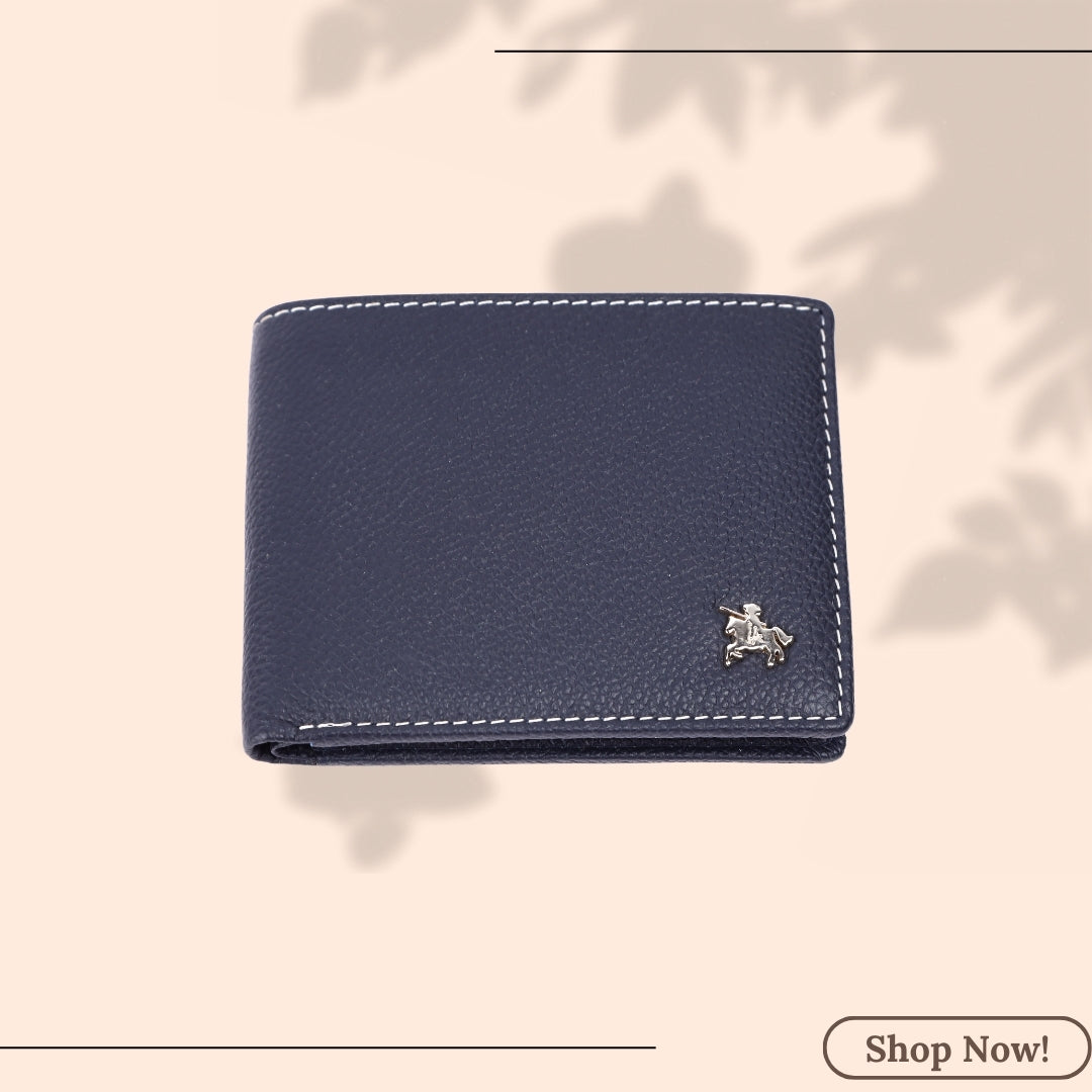 LONDON ALLEY Aston Blue Leather  Wallet | RFID Protected | Classic Leather Wallet