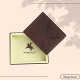 LONDON ALLEY Elk Vintage Brown RFID Blocking Men's Leather Wallet