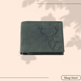 LONDON ALLEY Elk Minimalistic Vintage Brown Men's Leather Wallet | RFID Protected | Card Slots | Coin Pocket.