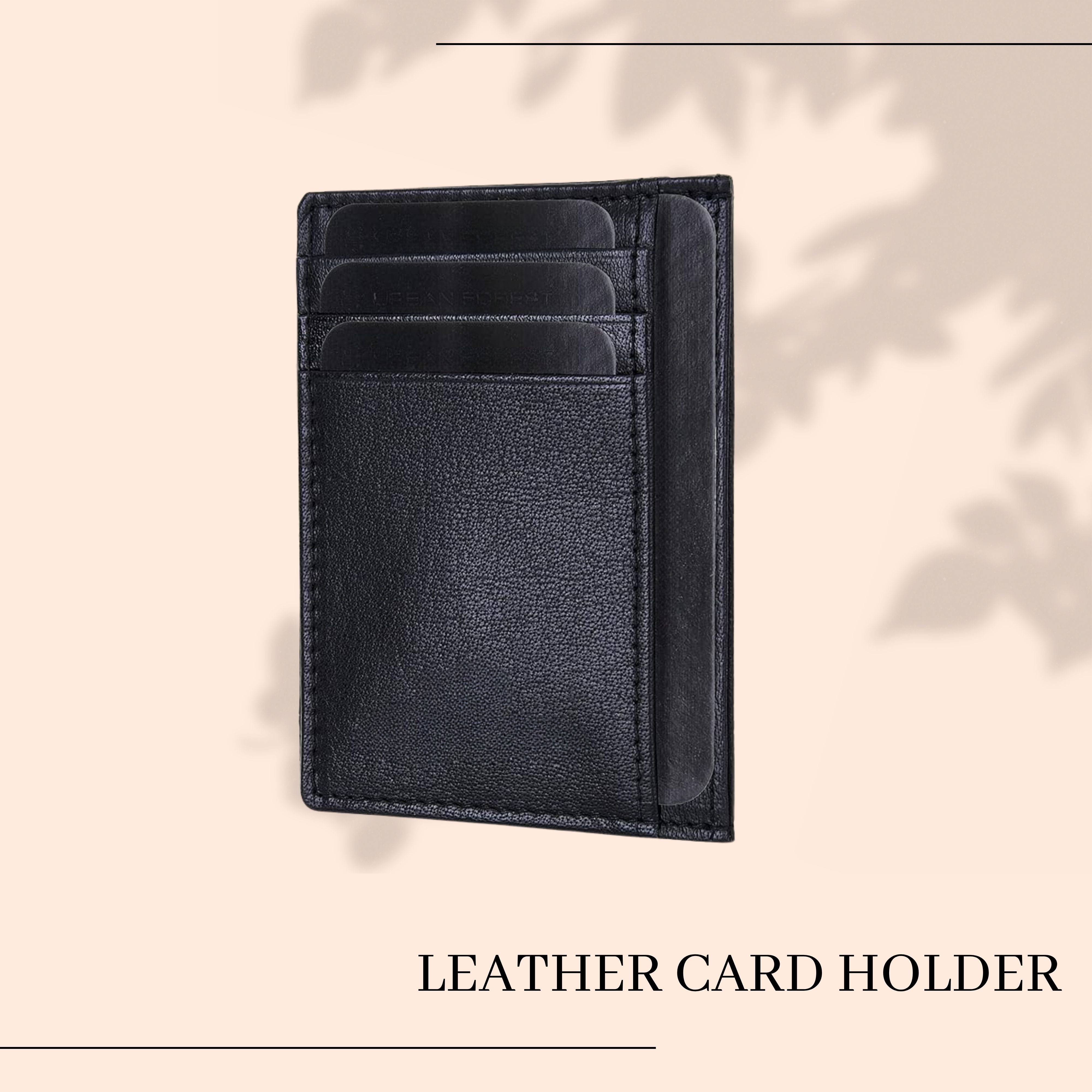 LONDON ALLEY  Brown Leather Card Case for Men