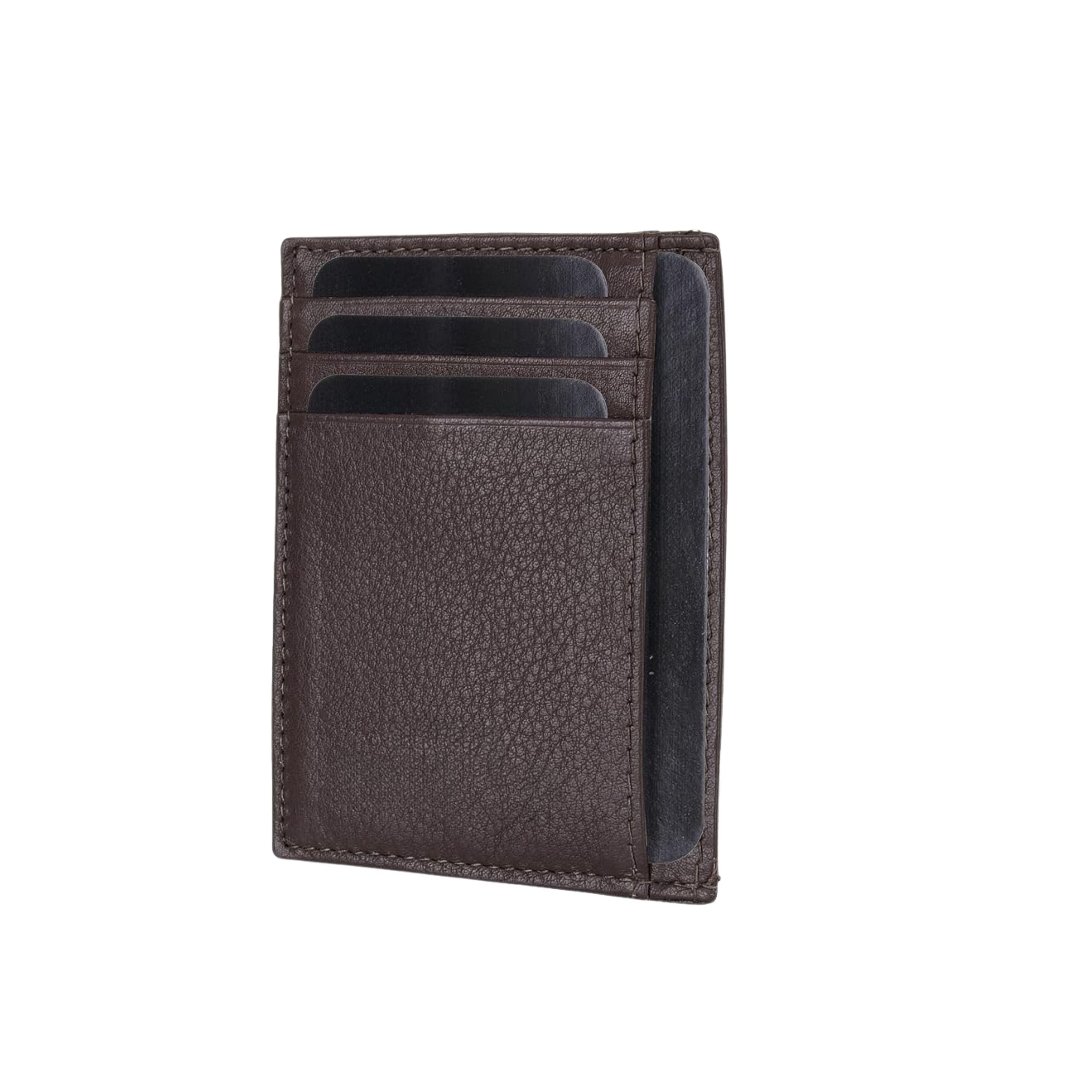 LONDON ALLEY  Brown Leather Card Case for Men