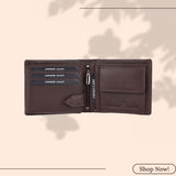 London Alley Berlin Navy Brown Leather Wallet For Men, 6 Card Slot | RFID Blocking