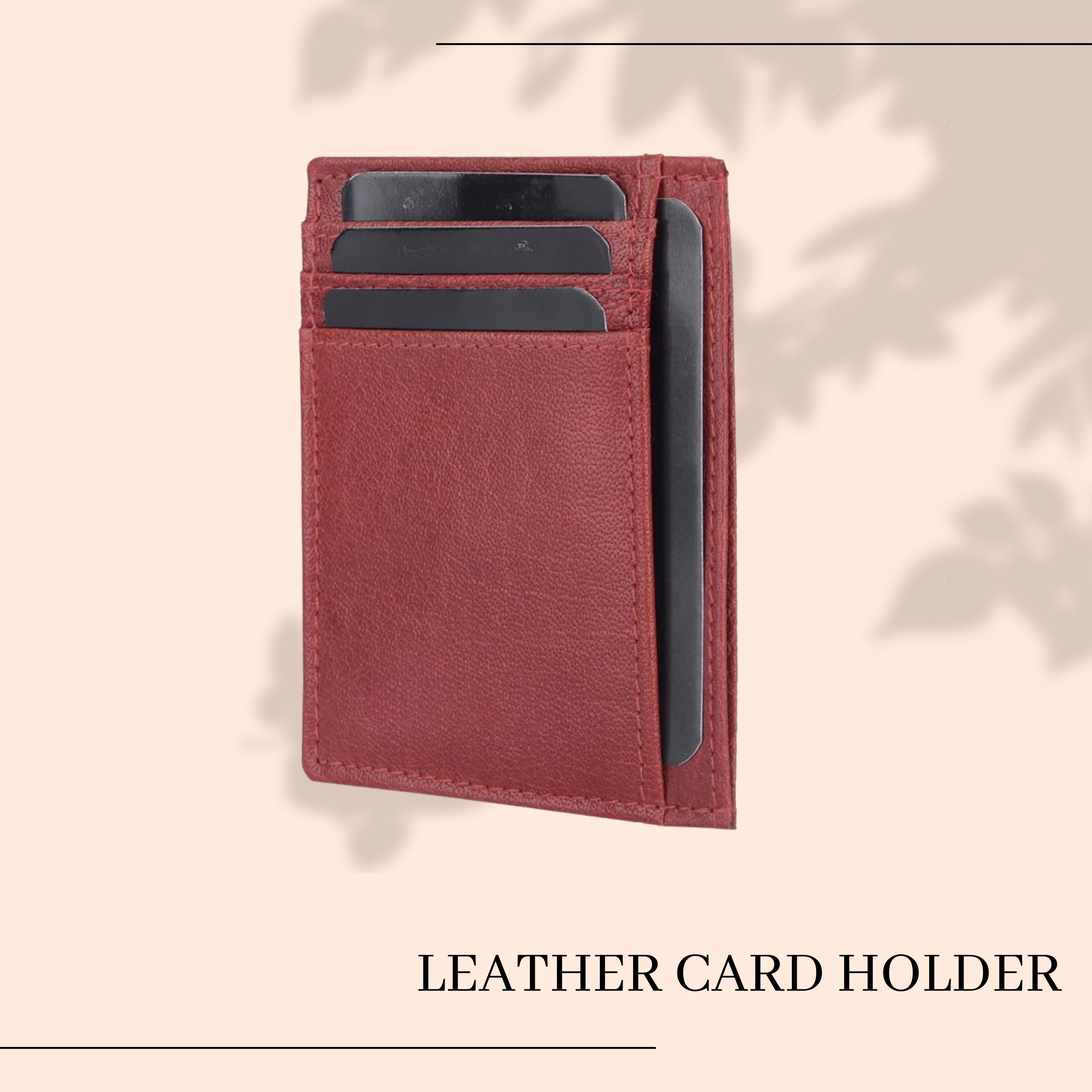 LONDON ALLEY  Brown Leather Card Case for Men