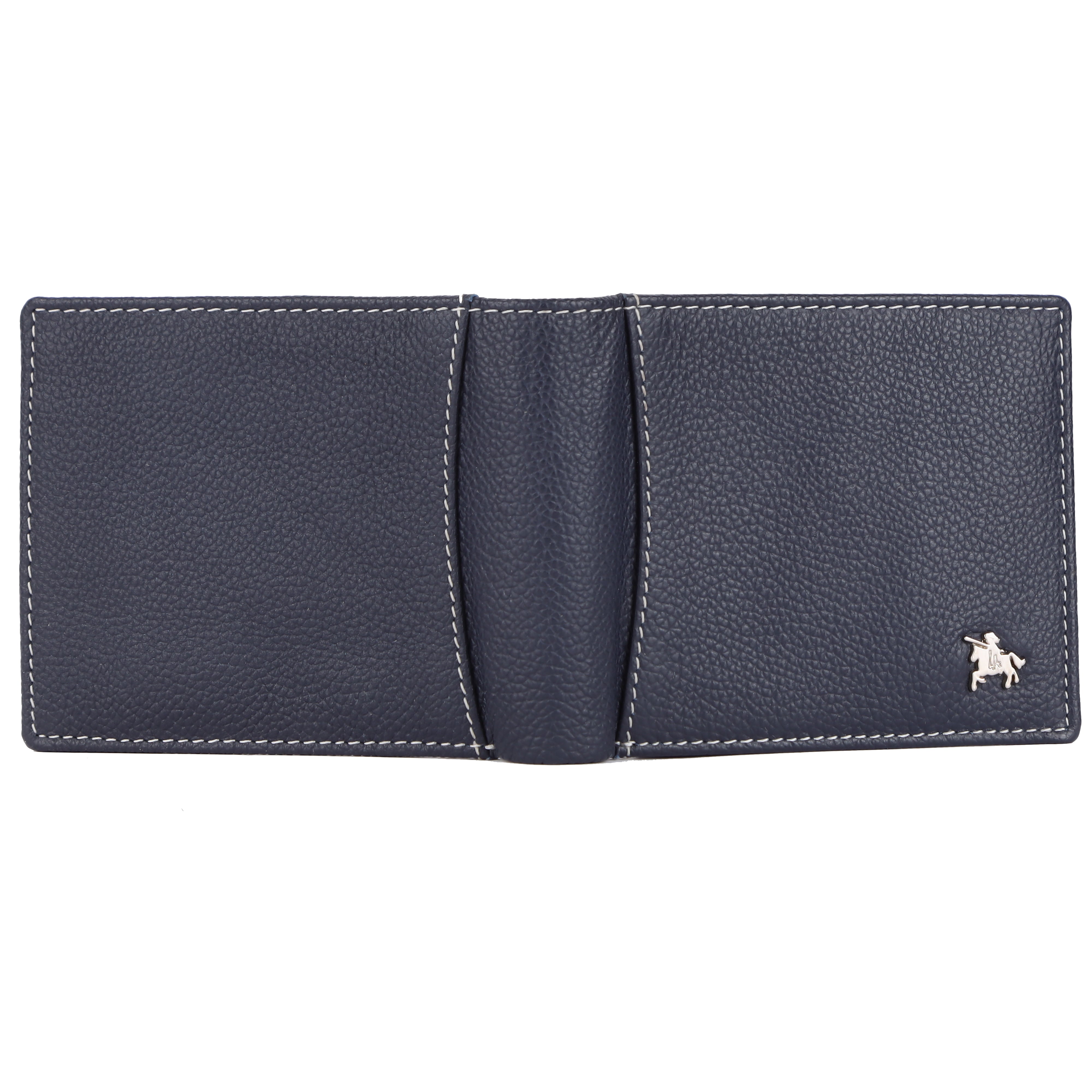 London Alley Berlin Navy Blue Leather Wallet For Men, 6 Card Slot | RFID Blocking