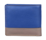 London Alley Oslo Blue/Grey Leather Wallet For Men | RFID Protected | Classic leather Wallet