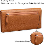 London Alley Tan Slim Leather wallet for Women | Multiple Card Slots | Spacious compartments.