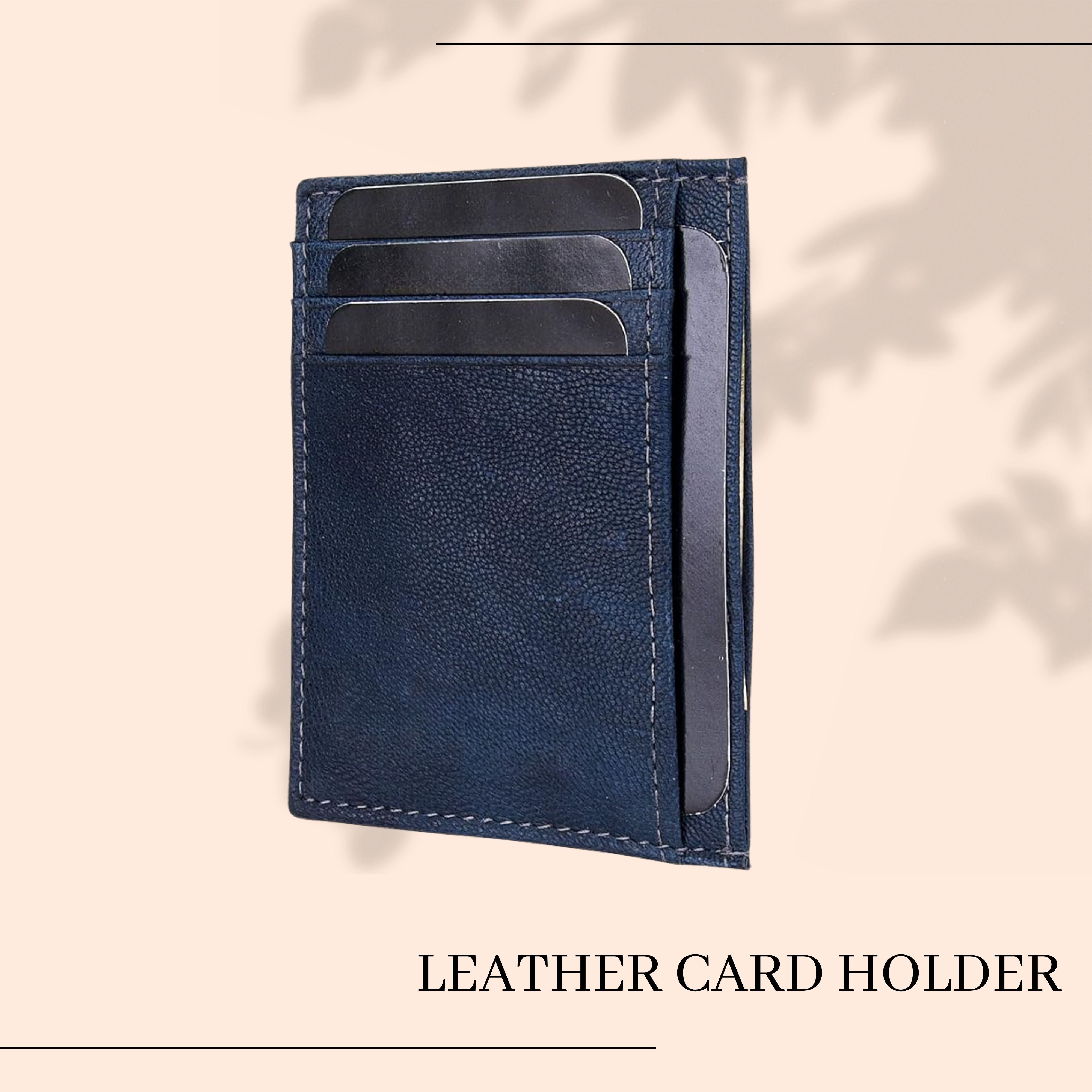 LONDON ALLEY  Brown Leather Card Case for Men